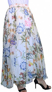 Afibi Womens Full/Ankle Length Blending Maxi Chiffon Long Skirt - Zainab's Closet