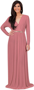 KOH KOH V-Neck Flowy Formal Kaftan Dress - Zainab's Closet