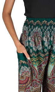 Joob Joob Women's Comfy Bohemian Tapered Elephant Loose Yoga Travel Pajama Lounge Pants - Zainab's Closet