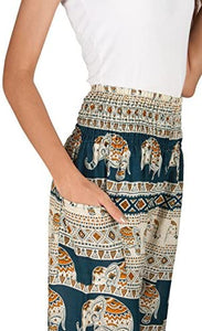 Joob Joob Women's Comfy Bohemian Tapered Elephant Loose Yoga Travel Pajama Lounge Pants - Zainab's Closet