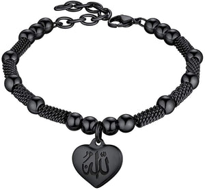 PROSTEEL Childrens' Allah Bracelet, Islamic Jewelry Stainless Steel Beaded Chain Bracelet, fits Wrist from 5.9'' to 7.9''
