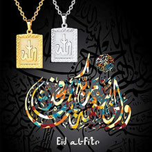 Load image into Gallery viewer, U7 Unisex Platinum / 18K Gold Plated Allah Pendant with 22 inch Link Chain Necklace