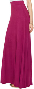 Lock and Love Women's Print/Solid High Waist Maxi Skirt-Made in U.S.A. - Zainab's Closet
