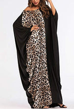 Load image into Gallery viewer, Flygo Women&#39;s Batwing Plaid Floral Printed Short Sleeve Oversized Maxi Dress