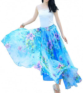 Afibi Womens Full/Ankle Length Blending Maxi Chiffon Long Skirt - Zainab's Closet