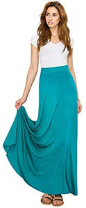 Lock and Love Women's Print/Solid High Waist Maxi Skirt-Made in U.S.A. - Zainab's Closet