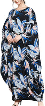Load image into Gallery viewer, Flygo Women&#39;s Batwing Plaid Floral Printed Short Sleeve Oversized Maxi Dress
