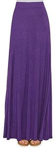 Lock and Love Women's Print/Solid High Waist Maxi Skirt-Made in U.S.A. - Zainab's Closet