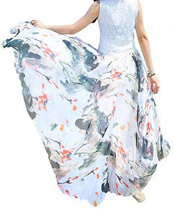 Afibi Womens Full/Ankle Length Blending Maxi Chiffon Long Skirt - Zainab's Closet