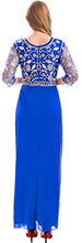 Load image into Gallery viewer, MANER Chiffon Beaded Sequin 3/4 Sleeve Long Gown - Zainab&#39;s Closet