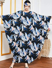 Load image into Gallery viewer, Flygo Women&#39;s Batwing Plaid Floral Printed Short Sleeve Oversized Maxi Dress