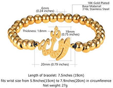 Load image into Gallery viewer, PROSTEEL Childrens&#39; Allah Bracelet, Islamic Jewelry Stainless Steel Beaded Chain Bracelet, fits Wrist from 5.9&#39;&#39; to 7.9&#39;&#39;