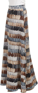 Lock and Love Women's Print/Solid High Waist Maxi Skirt-Made in U.S.A. - Zainab's Closet