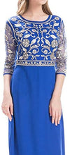 Load image into Gallery viewer, MANER Chiffon Beaded Sequin 3/4 Sleeve Long Gown - Zainab&#39;s Closet