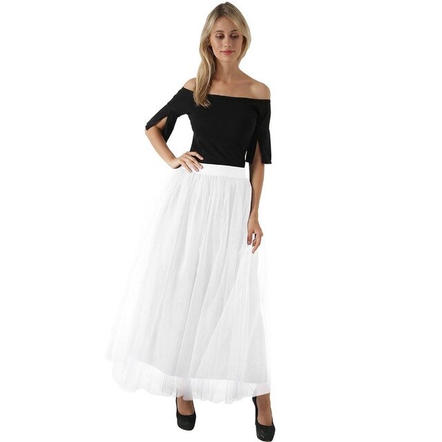 Kartoska 4 Layer 100cm Vintage Maxi Tulle Tutu Skirt - Zainab's Closet