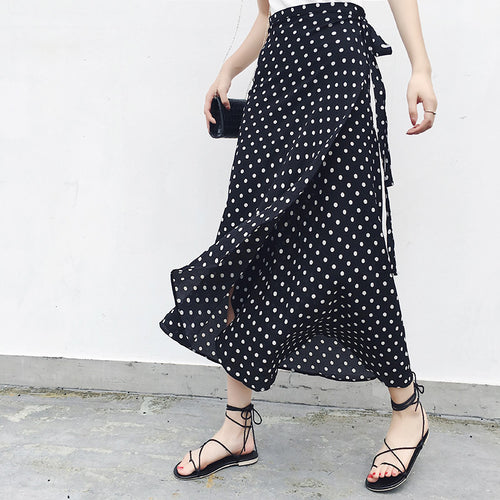 PADEGAO Asymmetrical Printed Chiffon Skirt - Zainab's Closet