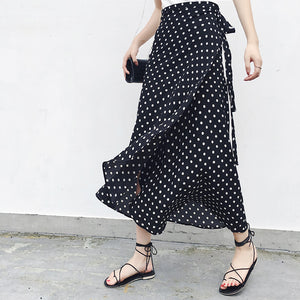 PADEGAO Asymmetrical Printed Chiffon Skirt - Zainab's Closet