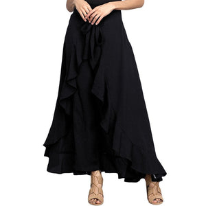 Autumn Chiffon Ruffled Pant Skirt - Zainab's Closet