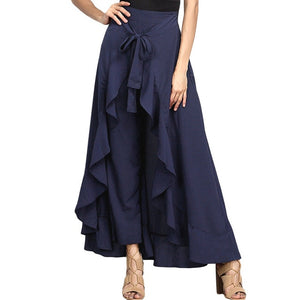 Autumn Chiffon Ruffled Pant Skirt - Zainab's Closet