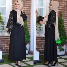 Load image into Gallery viewer, Delias Sequin Maxi Eid Abaya w/ Tassels - Zainab&#39;s Closet