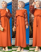 Load image into Gallery viewer, Delias Sequin Maxi Eid Abaya w/ Tassels - Zainab&#39;s Closet
