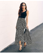 Load image into Gallery viewer, Surmiitro Polka Dot A-line Split Maxi Summer Skirt - Zainab&#39;s Closet