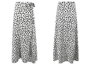 Surmiitro Polka Dot A-line Split Maxi Summer Skirt - Zainab's Closet