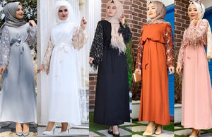 Delias Sequin Maxi Eid Abaya w/ Tassels - Zainab's Closet