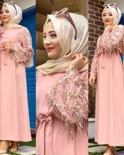 Load image into Gallery viewer, Delias Sequin Maxi Eid Abaya w/ Tassels - Zainab&#39;s Closet