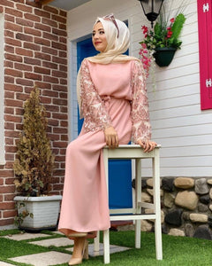 Delias Sequin Maxi Eid Abaya w/ Tassels - Zainab's Closet