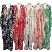 Load image into Gallery viewer, AIFEIYIYI Floral Print Batwing Sleeve Kaftan Robe - Zainab&#39;s Closet