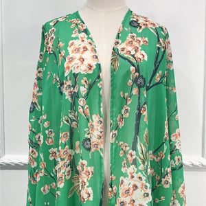 AIFEIYIYI Floral Print Batwing Sleeve Kaftan Robe - Zainab's Closet