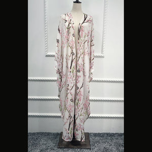 AIFEIYIYI Floral Print Batwing Sleeve Kaftan Robe - Zainab's Closet
