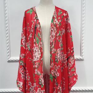 AIFEIYIYI Floral Print Batwing Sleeve Kaftan Robe - Zainab's Closet