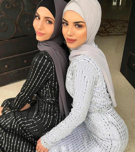 Delias Sequin Striped Maxi Dress w/ Sash - Zainab's Closet