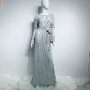 Delias Sequin Striped Maxi Dress w/ Sash - Zainab's Closet