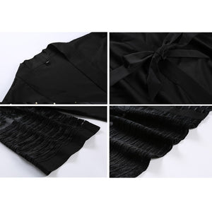 AIFEIYIYI Dubai Lace Trim Abaya Robe w/ Sash - Zainab's Closet