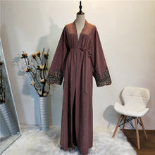 Load image into Gallery viewer, PADEGAO Dubai Style Imitation Pearl Abaya Robe w/ Sash - Zainab&#39;s Closet