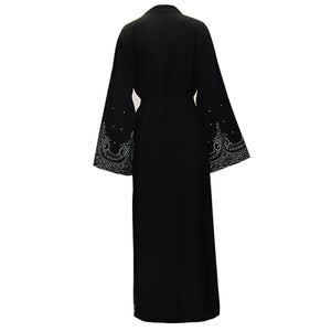PADEGAO Dubai Style Imitation Pearl Abaya Robe w/ Sash - Zainab's Closet