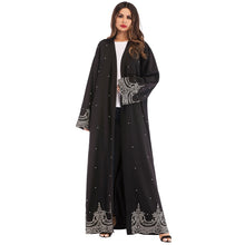 Load image into Gallery viewer, PADEGAO Dubai Style Imitation Pearl Abaya Robe w/ Sash - Zainab&#39;s Closet