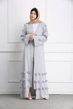 Load image into Gallery viewer, Delias Simple Flower Abaya Robe w/ Sash - Zainab&#39;s Closet