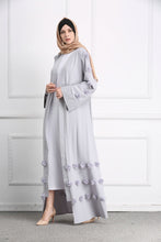 Load image into Gallery viewer, Delias Simple Flower Abaya Robe w/ Sash - Zainab&#39;s Closet