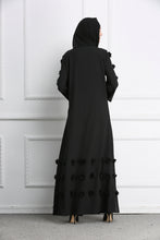 Load image into Gallery viewer, Delias Simple Flower Abaya Robe w/ Sash - Zainab&#39;s Closet