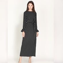 Load image into Gallery viewer, Wechery Striped Turmpet Sleeve Long Dress - Zainab&#39;s Closet