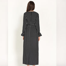 Load image into Gallery viewer, Wechery Striped Turmpet Sleeve Long Dress - Zainab&#39;s Closet