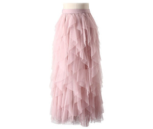 TIGENA Korean Tutu Tulle Pleated Maxi Skirt - Zainab's Closet