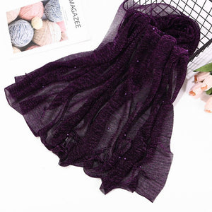 ETOSELL Chiffon Yarn Pearl Crinkle Scarf - Zainab's Closet