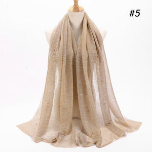 ETOSELL Chiffon Yarn Pearl Crinkle Scarf - Zainab's Closet