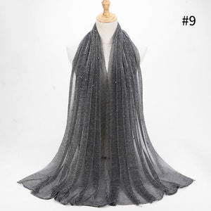 ETOSELL Chiffon Yarn Pearl Crinkle Scarf - Zainab's Closet