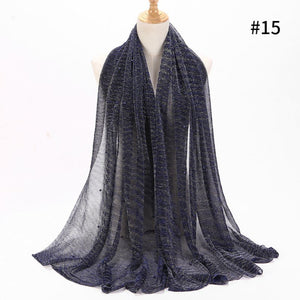 ETOSELL Chiffon Yarn Pearl Crinkle Scarf - Zainab's Closet